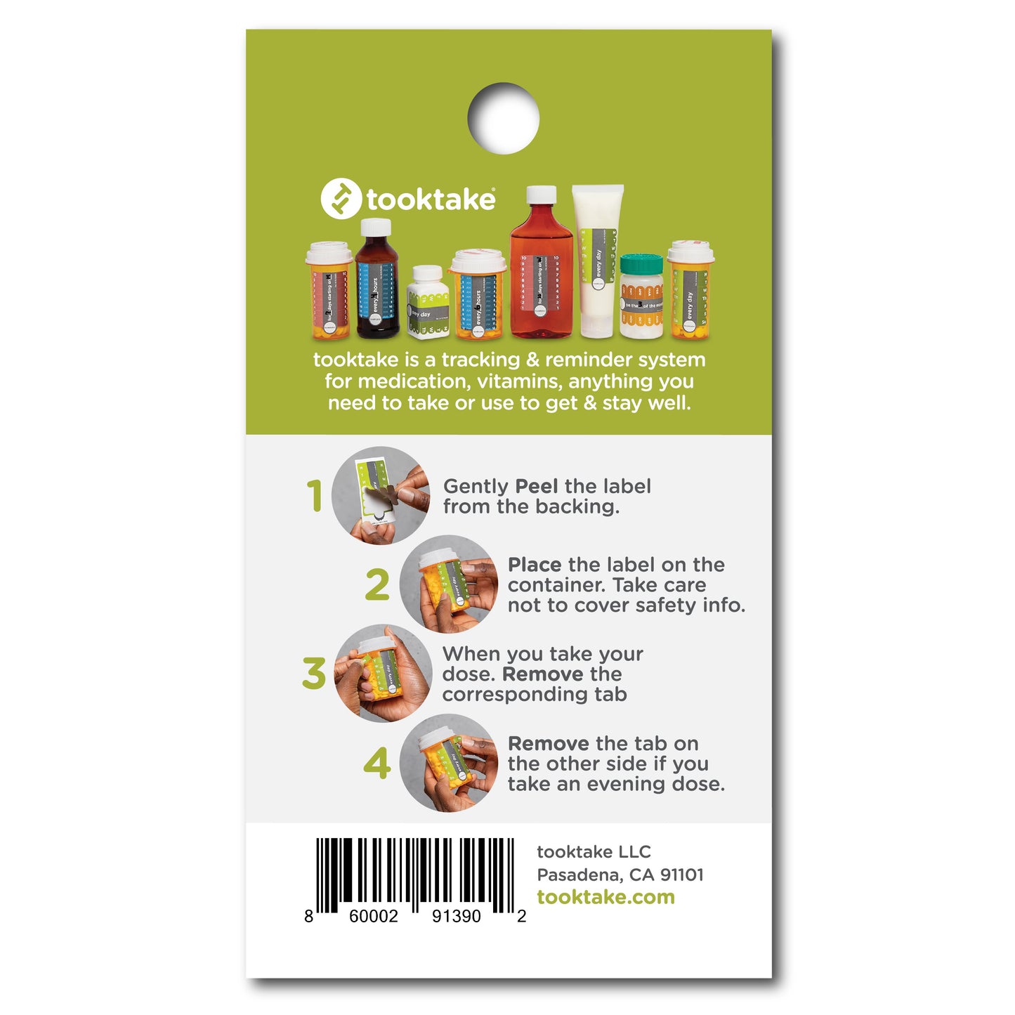 Tooktake Daily Vitamin and Medication Reminder Labels, 4 ct