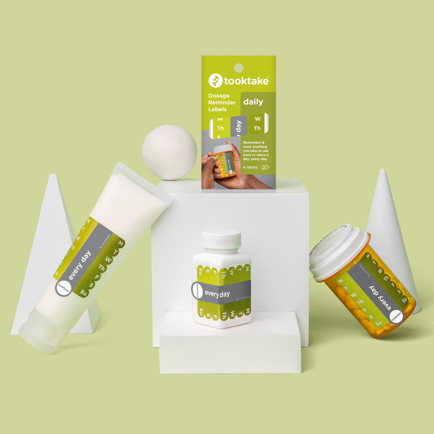 Tooktake Daily Vitamin and Medication Reminder Labels, 4 ct