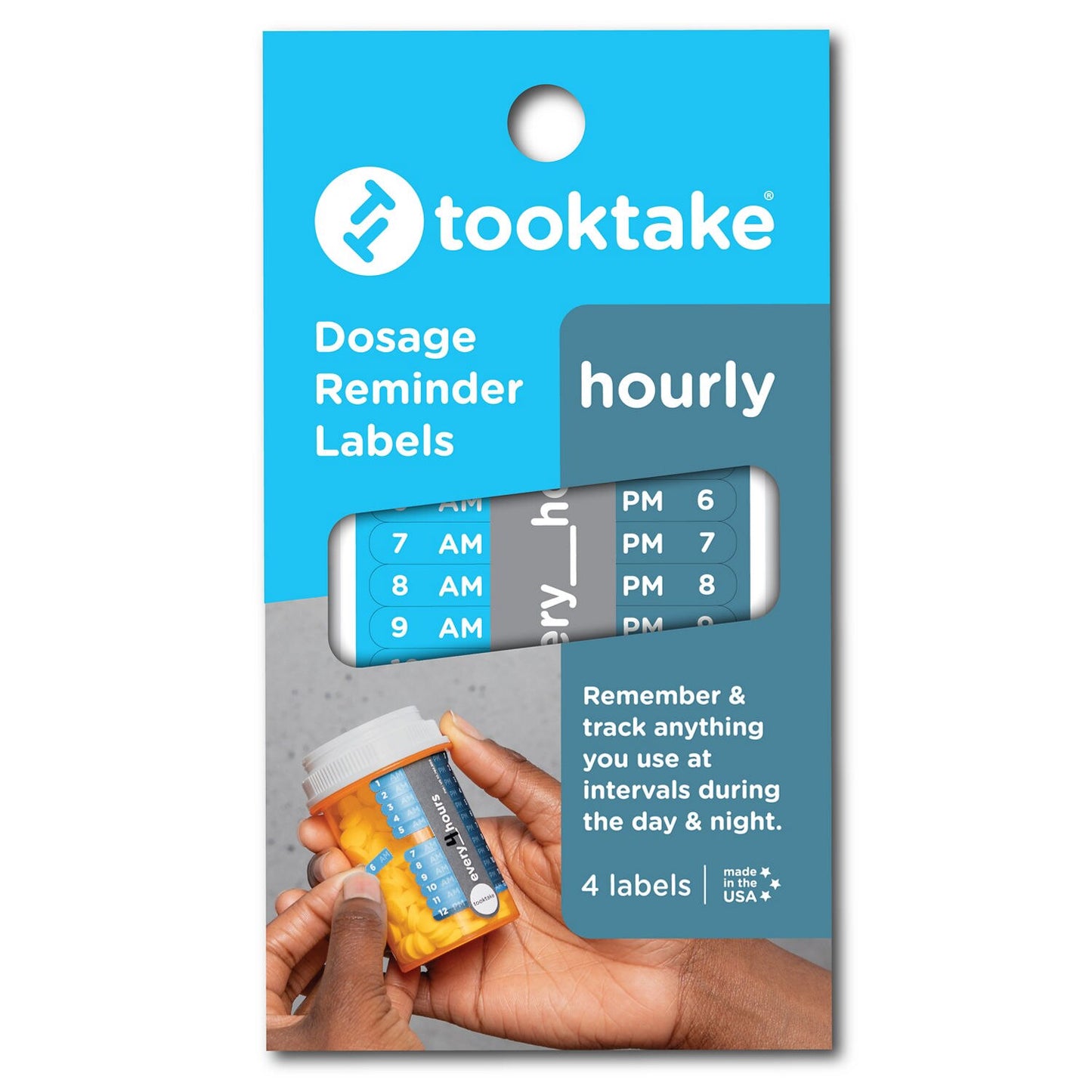 Tooktake Hourly Vitamins and Medication Reminder Labels, 4 ct