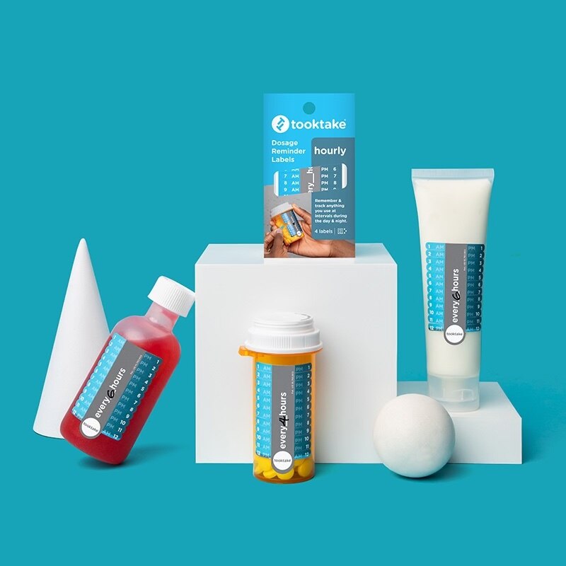 Tooktake Hourly Vitamins and Medication Reminder Labels, 4 ct