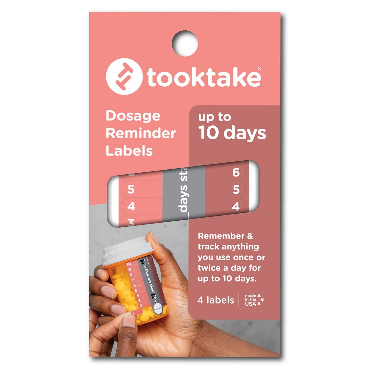 Tooktake 10 Day Vitamin and Medication Reminder Labels, 4 ct