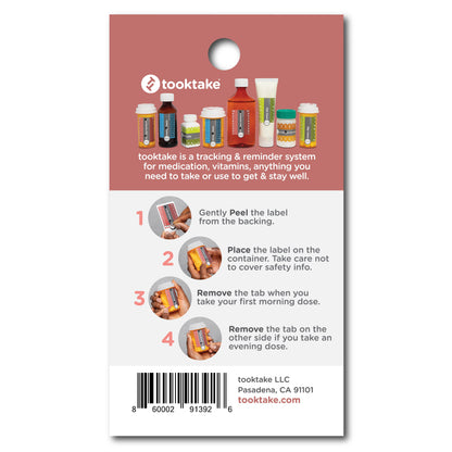 Tooktake 10 Day Vitamin and Medication Reminder Labels, 4 ct