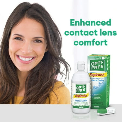OPTI-FREE Replenish Disinfecting Contact Lens Solution for Daily Contact Lens Cleaning Use, 10 fl oz *1/31/28* *Damaged Box*