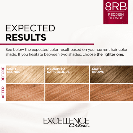 L'Oreal Paris Excellence Creme Permanent Hair Color - 8RB Medium Reddish Blonde *Damaged Package See Desc*