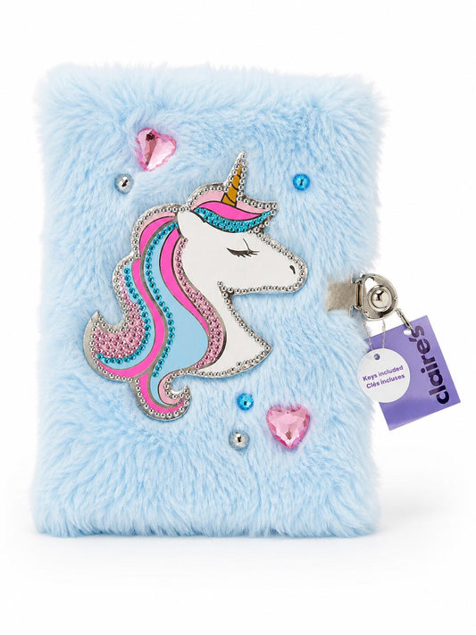 Claire’s Diary Journal with Lock | Disco Gemstone Unicorn