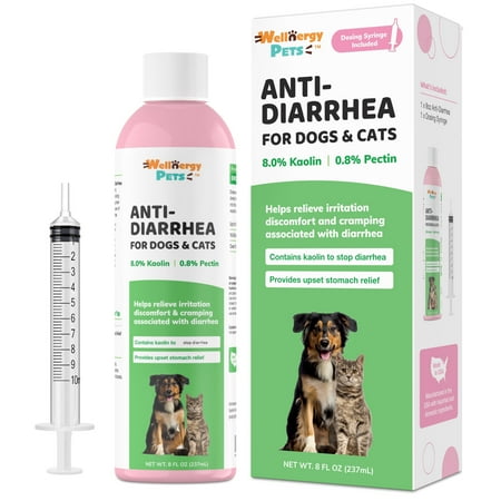 Anti-Diarrhea Liquid for Dogs and Cats, with Pectin and Kaolin 8 oz *Exp 01/2026* *Damaged Box*