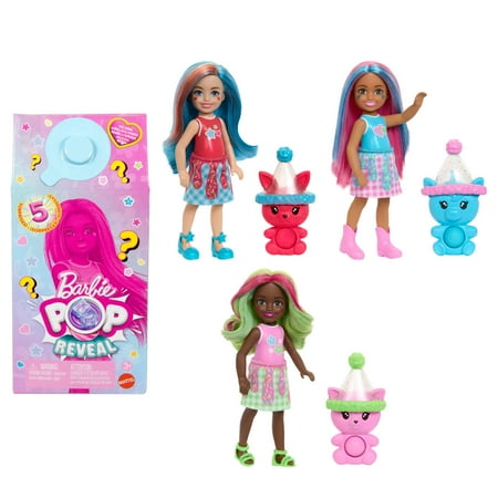 Barbie Chelsea Pop Reveal Shakes Series Doll with Scent & Color Change *Styles May Vary*