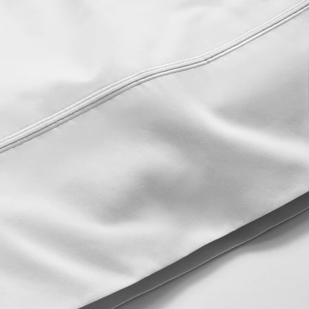 Hotel Style 300 Thread Count Silver Pillowcase with Silver Hem, Standard/Queen, 2 Count
