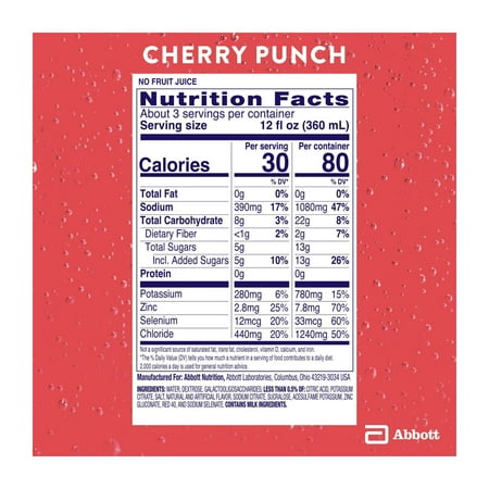 Pedialyte AdvancedCare Electrolyte Drink, Cherry Punch, 1 Liter *Exp 02/01/2026*