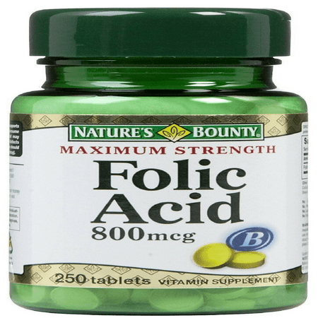 Nature's Bounty  Folic Acid 800 mcg, 250 Tablets *Exp 11/28*