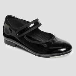Girls Size 10 Danskin Tap Dance Shoes - Black