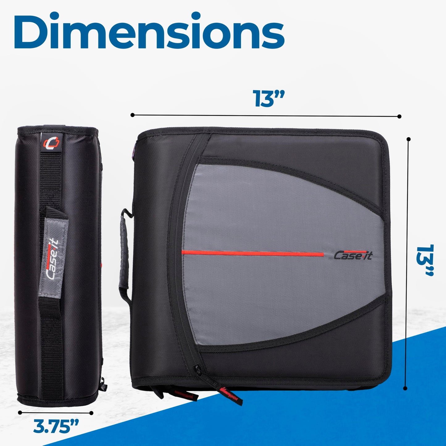 Case-it Mighty Zip Tab School Zipper Binder