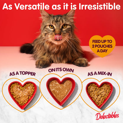 Delectables Lickable Wet Cat Treat with Real Tuna & Salmon 1.4oz Pouch, 12ct (BB JUN 12 2026)