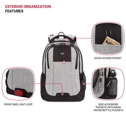 SwissGear Cecil 5505 Laptop Backpack, Heather Grey, 18-Inch
