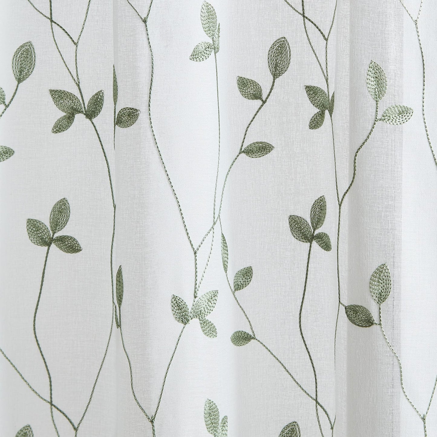 Embroidered curtain Sage Set - 2 Piece - 28" x 36"