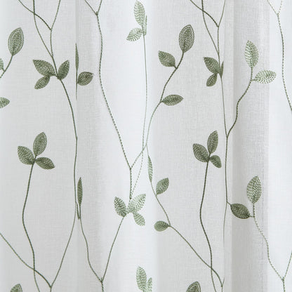 Embroidered curtain Sage Set - 2 Piece - 28" x 36"