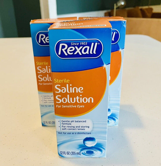 3 Boxes Sterile Sensitive Eyes Contact Saline Solution  3 Count 12 Oz **EXP 03/01/2027**