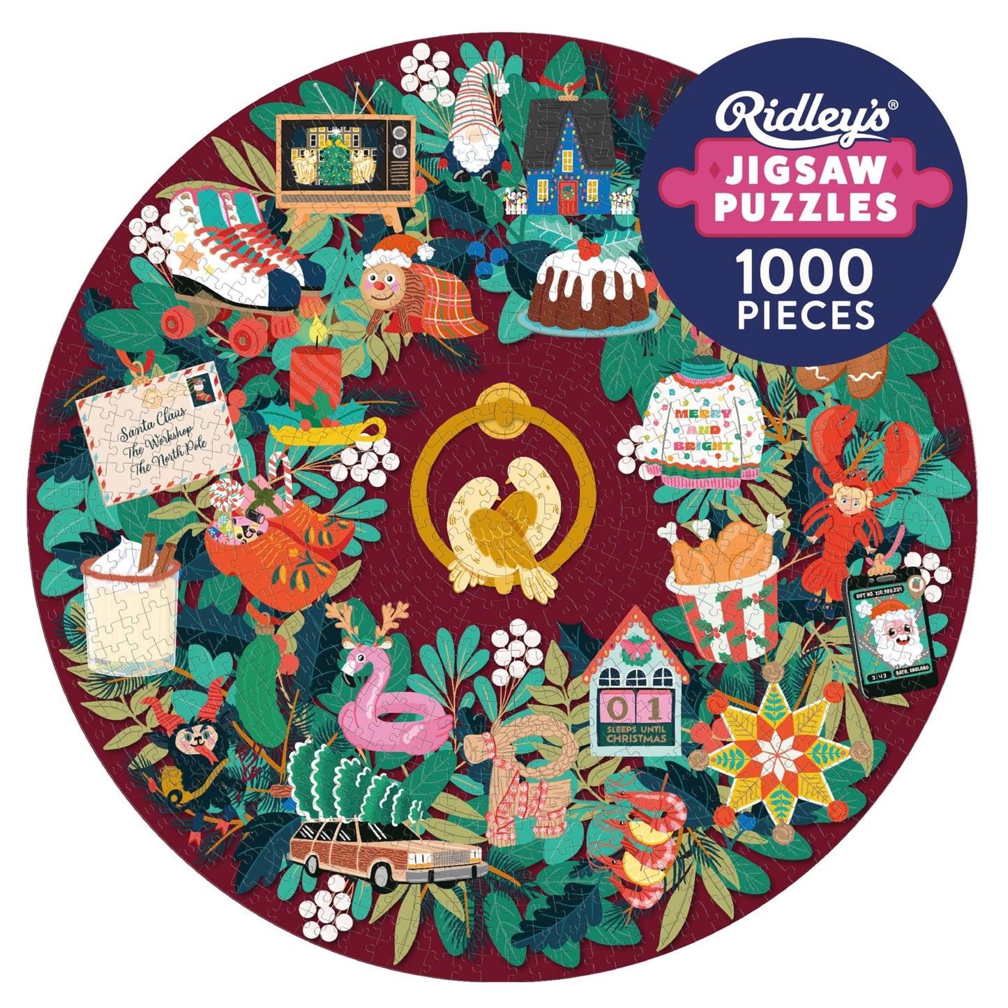 Ridley’s Games Christmas Countdown 1000‑Piece Circular Puzzle