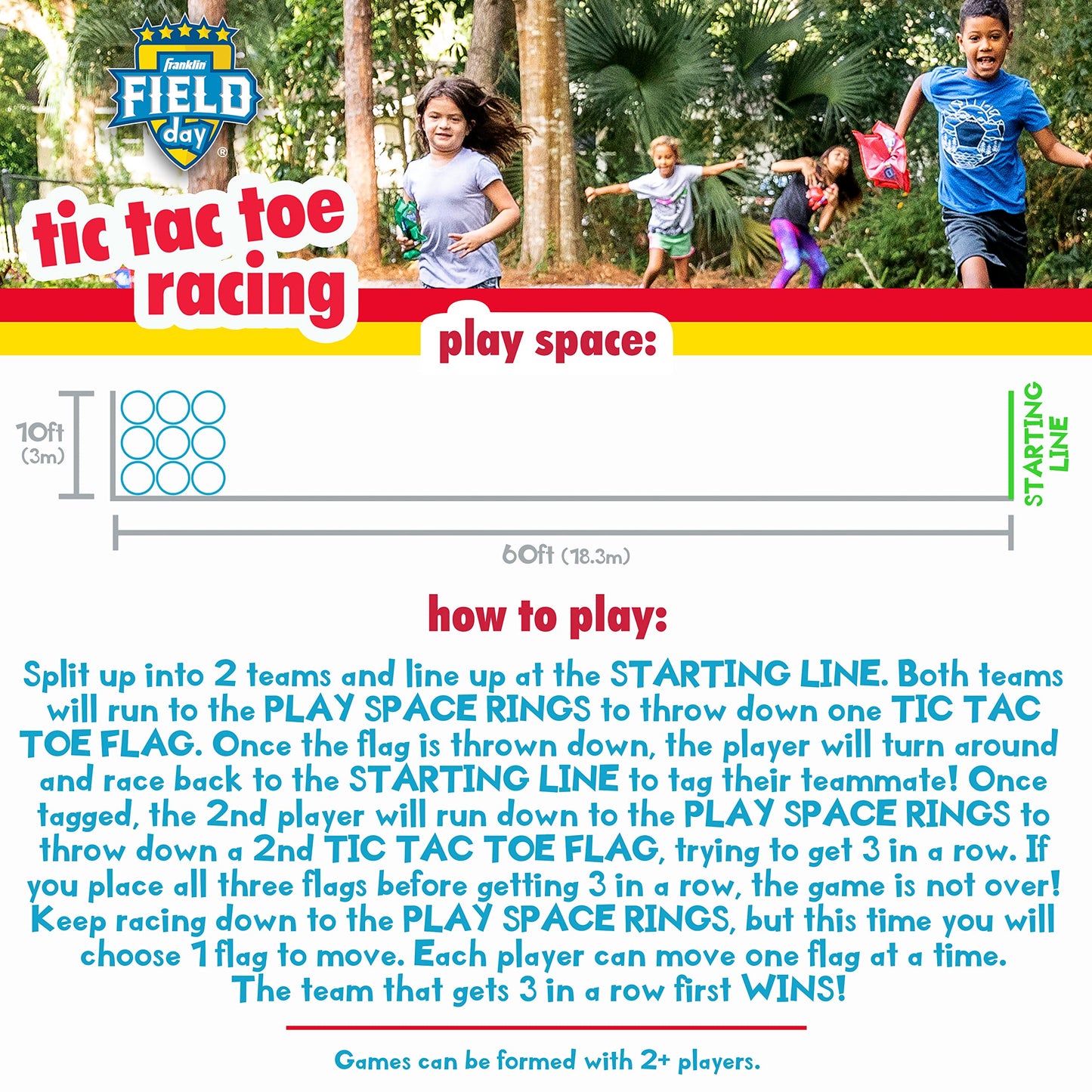Franklin Field Day Deluxe Tic Tac Toe Racing for Kids and Adults