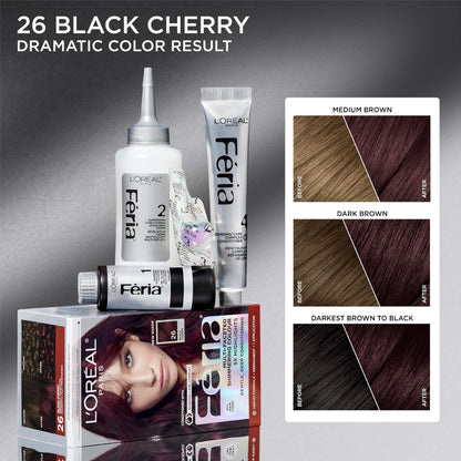 L Oreal Paris Feria Shimmering Permanent Hair Color 26 Black Chery