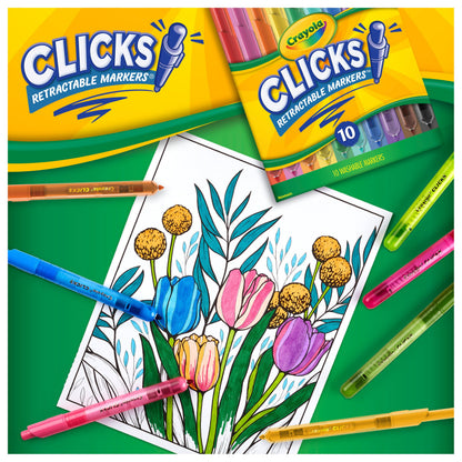 Crayola Clicks Retractable Tip Markers (10ct)