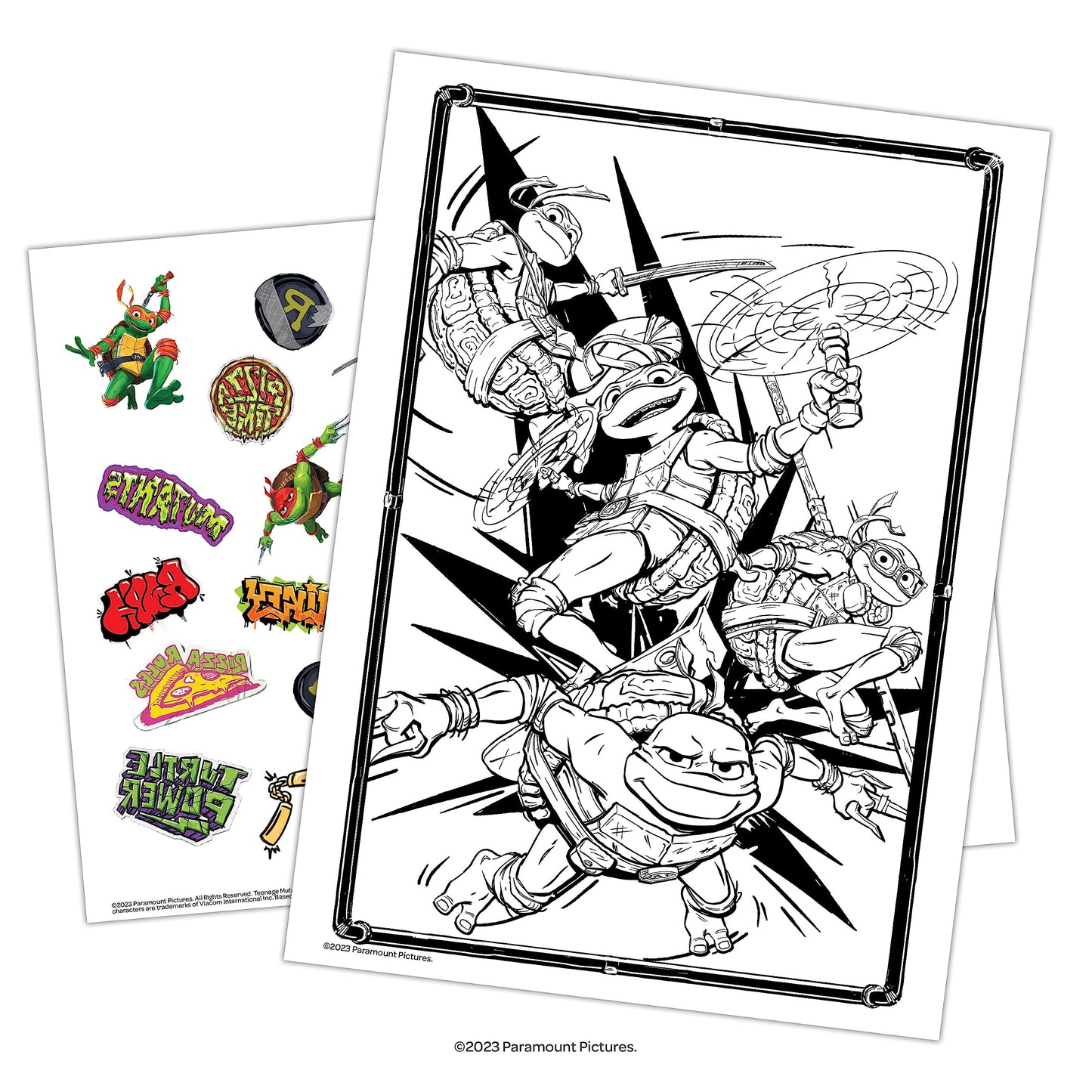 Teenage Mutant Ninja Turtles: Mutant Mayhem Coloring Book with Tattoos