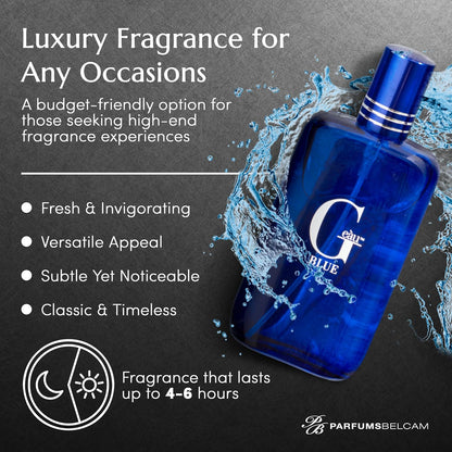 PB Parfums Belcam G Eau Blue Version of Acqua Di Gio Profondo Eau De Toilette Cologne for Men 3.4 Fl Oz **Damaged Box**