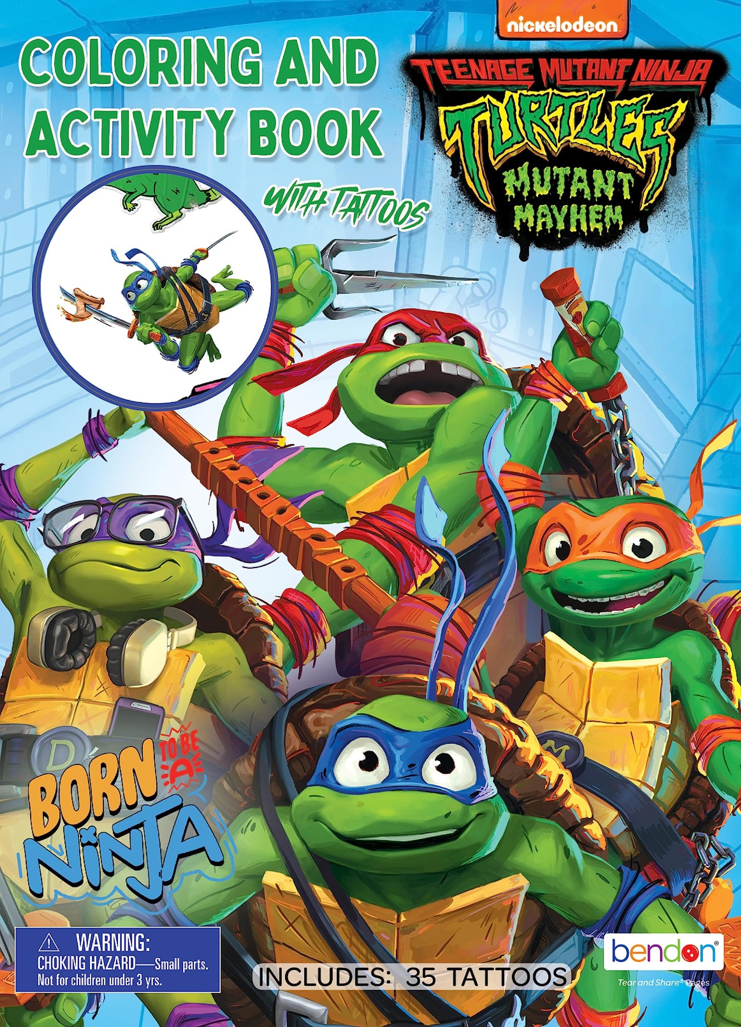 Teenage Mutant Ninja Turtles: Mutant Mayhem Coloring Book with Tattoos