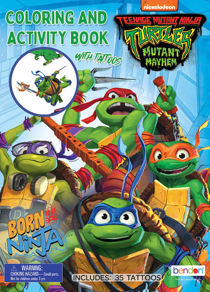 Teenage Mutant Ninja Turtles: Mutant Mayhem Coloring Book with Tattoos