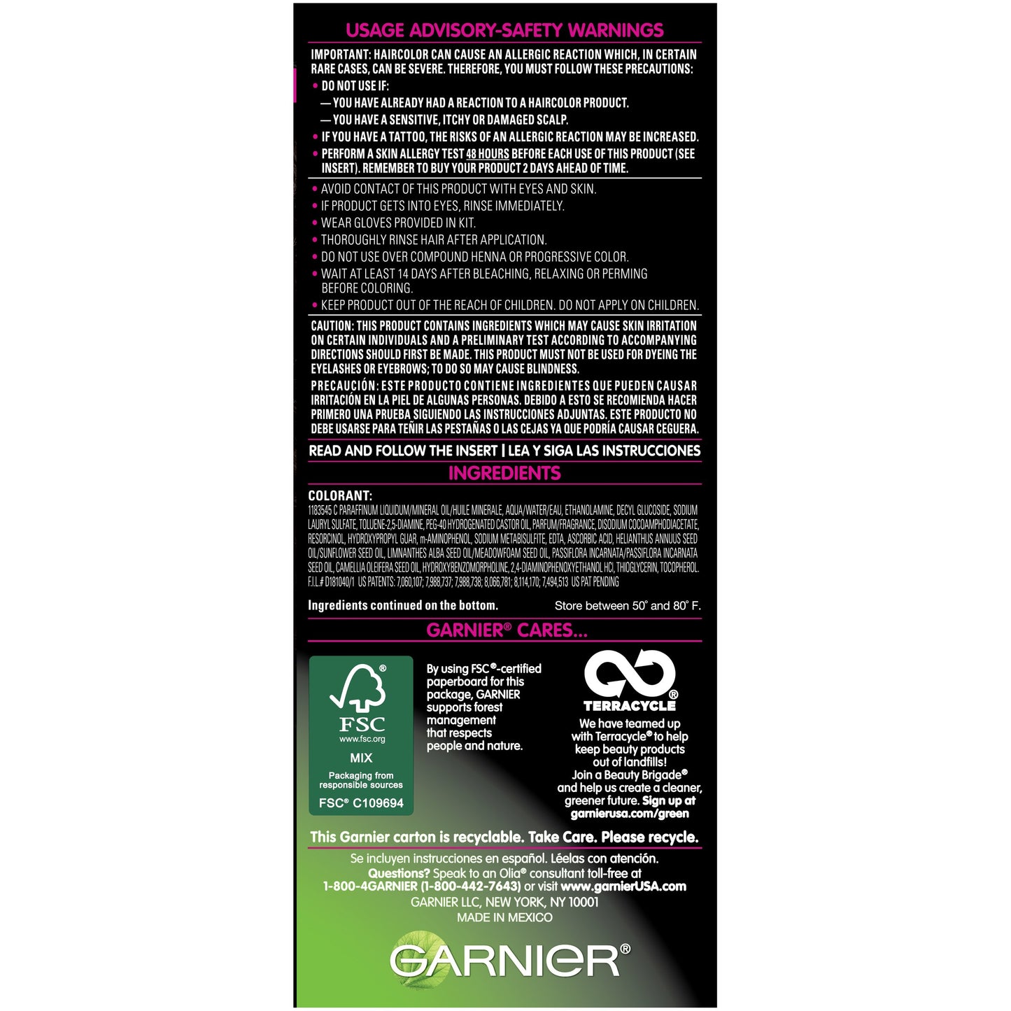 Asub Shop Garnier Olia Oil Powered Permanent Haircolor, 3.0 Darkest Brown