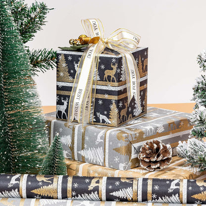 Christmas Wrapping Paper, 3 Mini Rolls