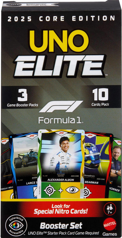 UNO Elite F1 Card Game Booster Set 7+