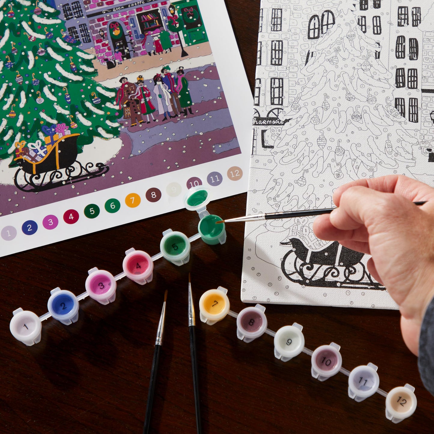 Galison Joy Laforme Christmas Square – Paint By Numbers Kit