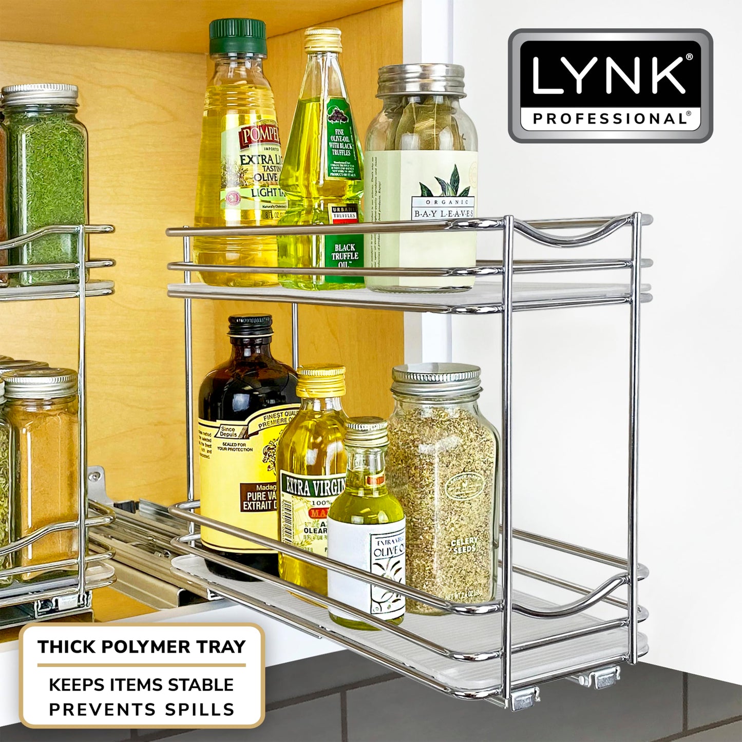 Slide Out Spice Rack Pull Out Cabinet Organizer 4-1/4 in.