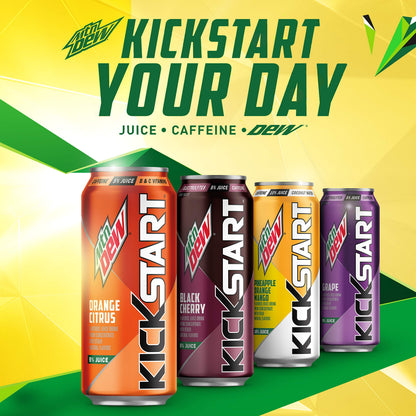 Mountain Dew Kickstart Energy Drink, Black Cherry, 16 oz