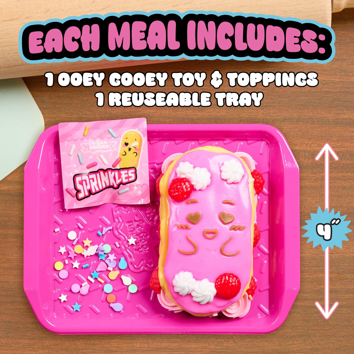 Just Play Ooey Gooey Le Goo Bakery Goo La La Éclair Set with Toppings, Super Soft and Squishy Play Food, Fidget and Sensory Toy for Kids, Girls, Boys, Ages 3 and Up