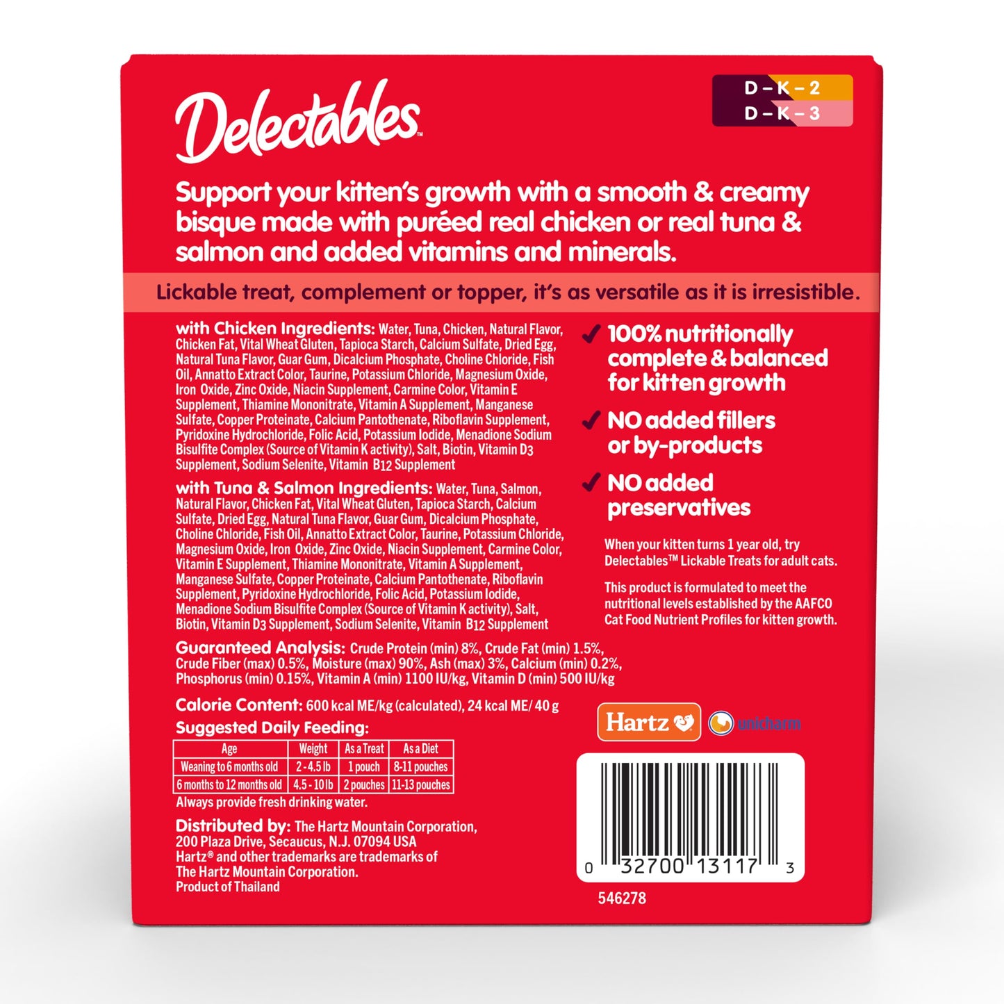 Delectables Lickable Wet Cat Treat with Real Tuna & Salmon 1.4oz Pouch, 12ct (BB JUN 12 2026)