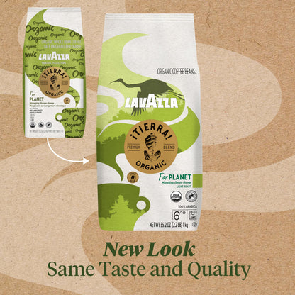 Lavazza Tierra Organic Light Roast Whole Bean Coffee 2.2lb (Best By 07/30/2026)