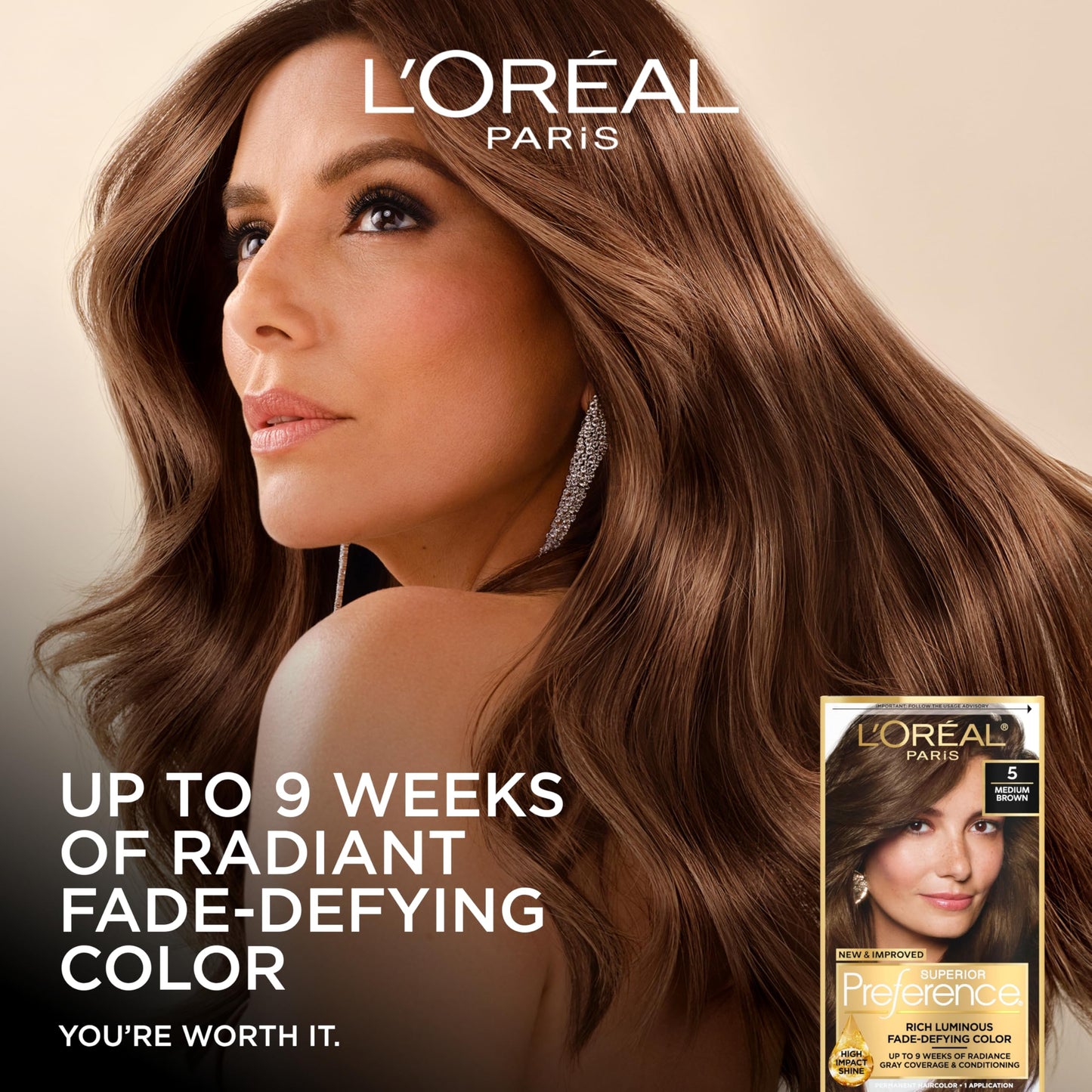 L'Oreal Paris Superior Preference Fade-Defying Shine Permanent Hair Color, 1 Ultimate Black