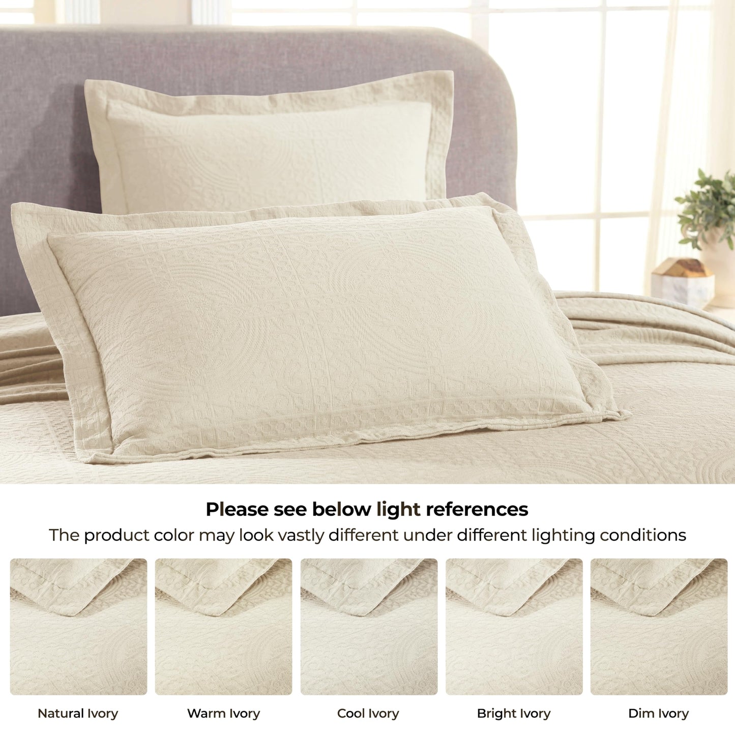 Superior Fleur De Lis Bedspread Set, Queen, Ivory