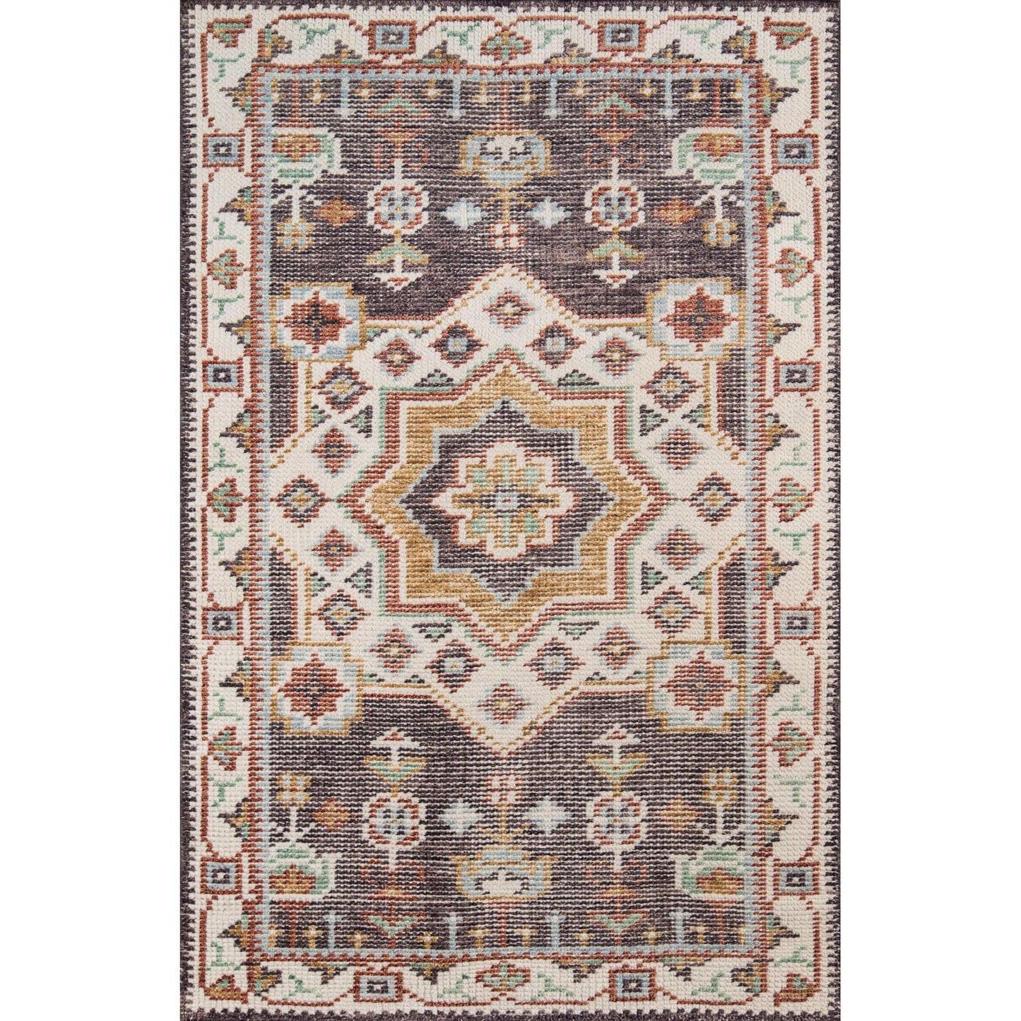Momeni Ophelia Medallion Hand Knotted Brown Area Rug 5' X 8'