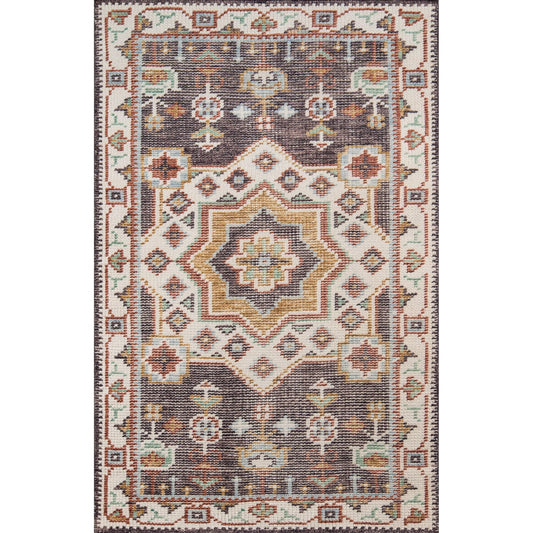 Momeni Ophelia Medallion Hand Knotted Brown Area Rug 5' X 8'