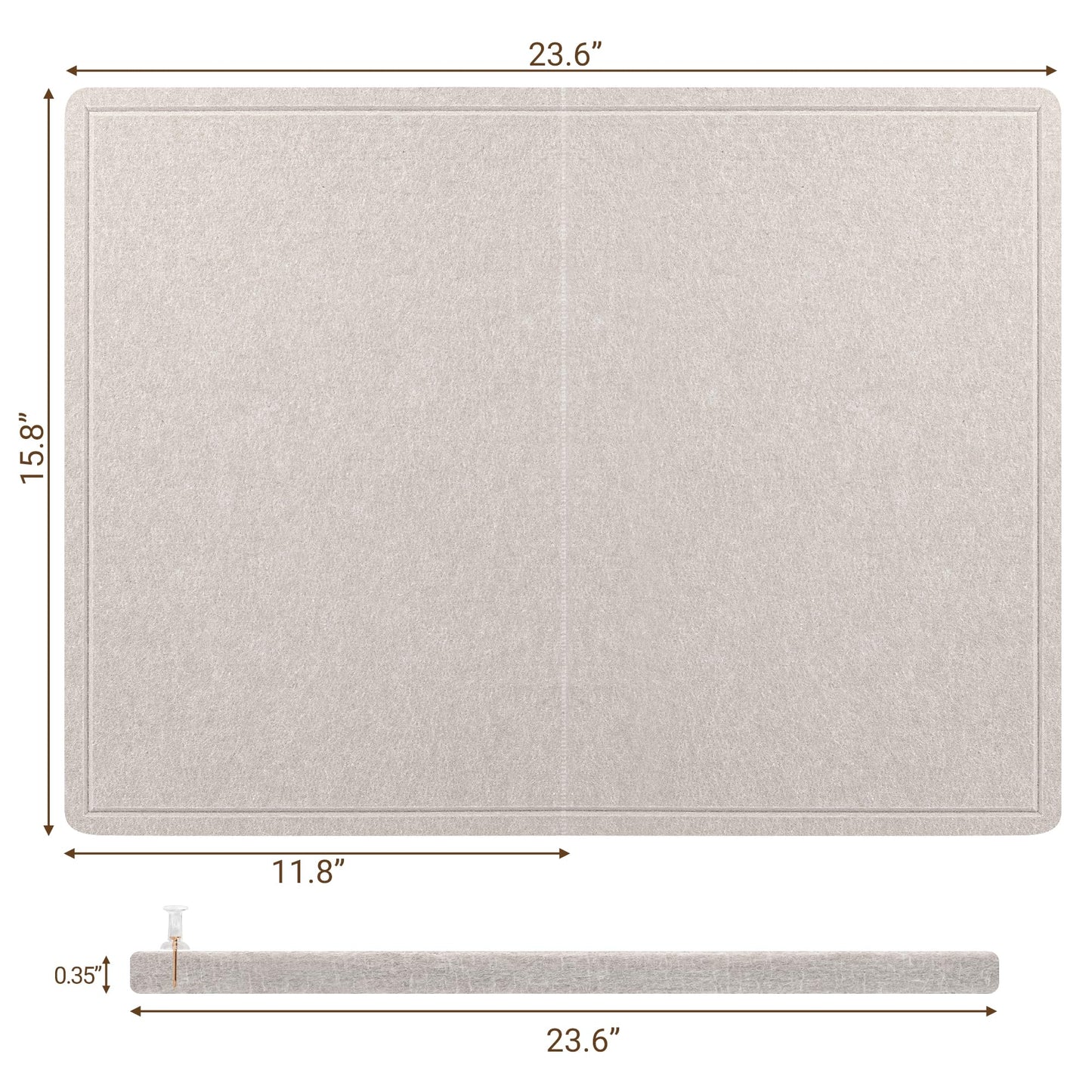 AKTOP Bulletin Board, 24" x 16" Foldable Felt Notice Pin Board