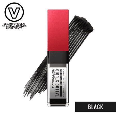 Maybelline Tattoo Studio Brow Styling Gel, Up to 36HR Wear, Black, 0.2 fl oz *Damaged Packaging*