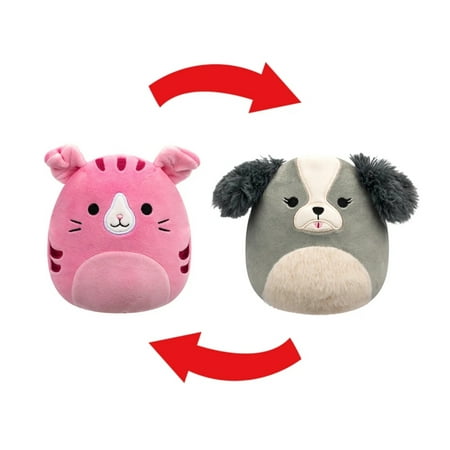 Squishmallows Plush 8 Inch Flipamallows Geraldine Cat & Malu Dog Soft Stuffed Animal
