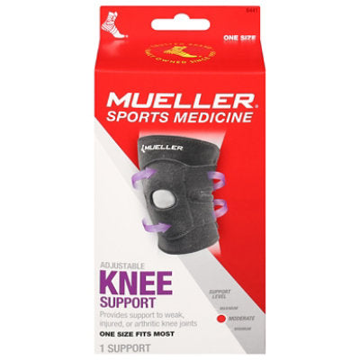 Mueller Adjustable Knee Support, One Size, Black