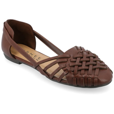 8.5 W Womens Journee Ekko Slip On Round Toe Flat Sandals, Widths Available