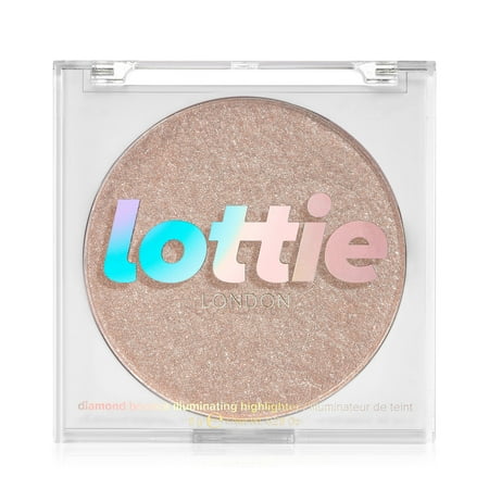Lottie London Diamond Bounce in Rose Champagne, Ultra-Fine Gel-Powder Highlighter, New Shade, 0.28 oz