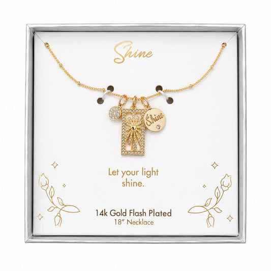LA Rocks Shine 14k Gold Flash Plated 18" Necklace