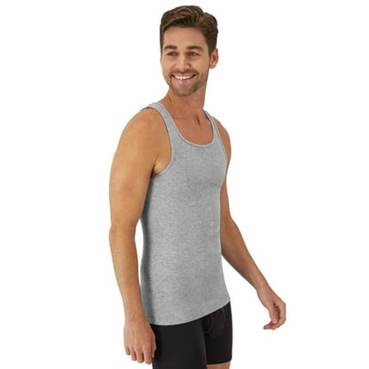Men's 2XL Hanes Value Pack Black/Grey Tank Undershirts, 6 Pack